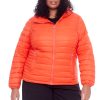 YOHO PLUS | WOMEN'S VEGAN DOWN (RECYCLED) LIGHTWEIGHT PACKABLE PUFFER, TANGERINE (PLUS SIZE)