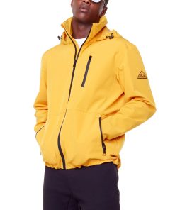 CARMACKS | MEN'S (RECYCLED) MIDWEIGHT RAIN SHELL JACKET, MUSTARD