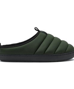 SEATON | INSULATED PUFFER SLIPPERS, DARK GREEN