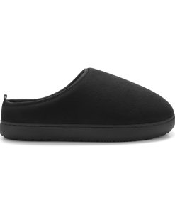 CANMORE | INSULATED FAUX SUEDE SLIPPERS, BLACK