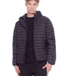 YOHO MEN'S | MEN'S VEGAN DOWN (RECYCLED) LIGHTWEIGHT PACKABLE PUFFER, BLACK
