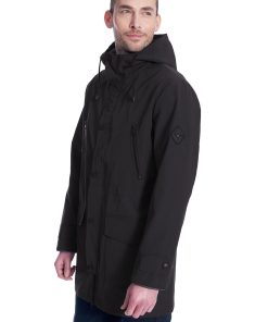 BANKS | MEN'S DRAWSTRING RAINCOAT, BLACK