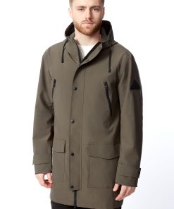 BANKS | MEN'S DRAWSTRING RAINCOAT, DARK OLIVE