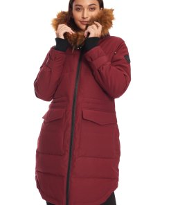 UKON | WOMEN'S VEGAN DOWN (RECYCLED) DRAWSTRING PARKA, OXBLOOD
