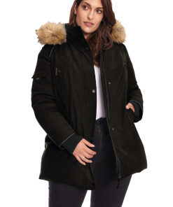 GLACIER PLUS | WOMEN'S VEGAN DOWN (RECYCLED) PARKA, BLACK (PLUS SIZE)