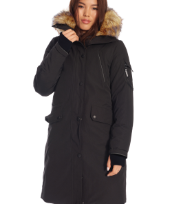 LAURENTIAN | WOMEN'S VEGAN DOWN (RECYCLED) LONG PARKA, BLACK