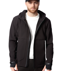 TOFINO | MEN'S FLEECE LINED WATER-REPELLENT SOFTSHELL JACKET, BLACK