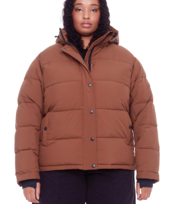 FORILLON PLUS | WOMEN'S VEGAN DOWN (RECYCLED) SHORT PUFFER JACKET, MAPLE (PLUS SIZE)