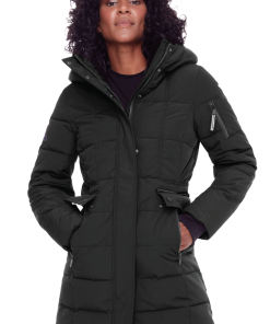 KOOTNEY | WOMEN'S VEGAN DOWN (RECYCLED) MID-LENGTH PARKA, BLACK