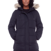 AULAVIK | WOMEN'S VEGAN DOWN (RECYCLED) MID-LENGTH HOODED PARKA COAT, BLACK