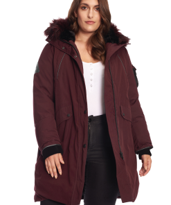 LAURENTIAN PLUS | WOMEN'S VEGAN DOWN (RECYCLED) LONG PARKA, GRAPE (PLUS SIZE)
