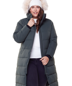 KLUANE PLUS | WOMEN'S VEGAN DOWN (RECYCLED) ULTRA LONG LENGTH PARKA, FOREST GREEN (PLUS SIZE)