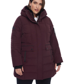 KOOTNEY PLUS | WOMEN'S VEGAN DOWN (RECYCLED) MID-LENGTH PARKA, GRAPE (PLUS SIZE)