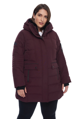 KOOTNEY PLUS | WOMEN'S VEGAN DOWN (RECYCLED) MID-LENGTH PARKA, GRAPE (PLUS SIZE)