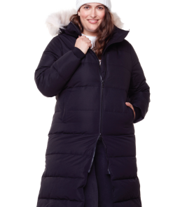 KLUANE PLUS | WOMEN'S VEGAN DOWN (RECYCLED) ULTRA LONG LENGTH PARKA, BLACK (PLUS SIZE)