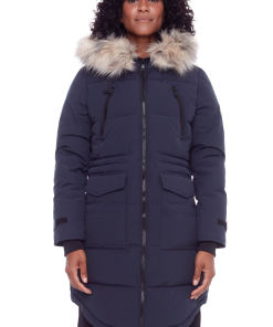 UKON | WOMEN'S VEGAN DOWN (RECYCLED) DRAWSTRING PARKA, NAVY