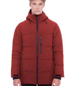 BANFF | MEN'S VEGAN DOWN (RECYCLED) PUFFER JACKET, DEEP RED