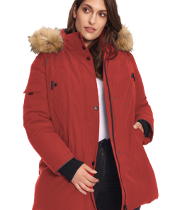GLACIER PLUS | WOMEN'S VEGAN DOWN (RECYCLED) PARKA, CRIMSON (PLUS SIZE)