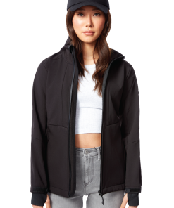 MACKENZIE | WOMEN'S FLEECE LINED SOFTSHELL WINDBREAKER, BLACK