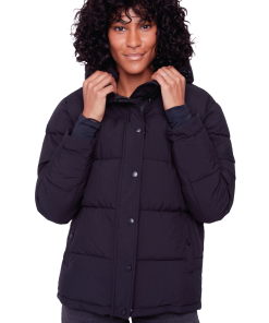 FORILLON | WOMEN'S VEGAN DOWN (RECYCLED) SHORT PUFFER JACKET, BLACK