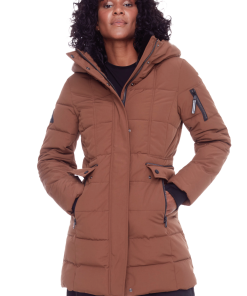 KOOTNEY | WOMEN'S VEGAN DOWN (RECYCLED) MID-LENGTH PARKA, MAPLE