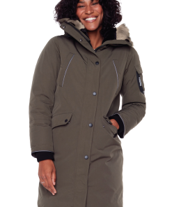 LAURENTIAN | WOMEN'S VEGAN DOWN (RECYCLED) LONG PARKA, OLIVE