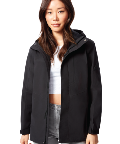 TAHSIS | WOMEN'S WATERPROOF RAIN JACKET, BLACK